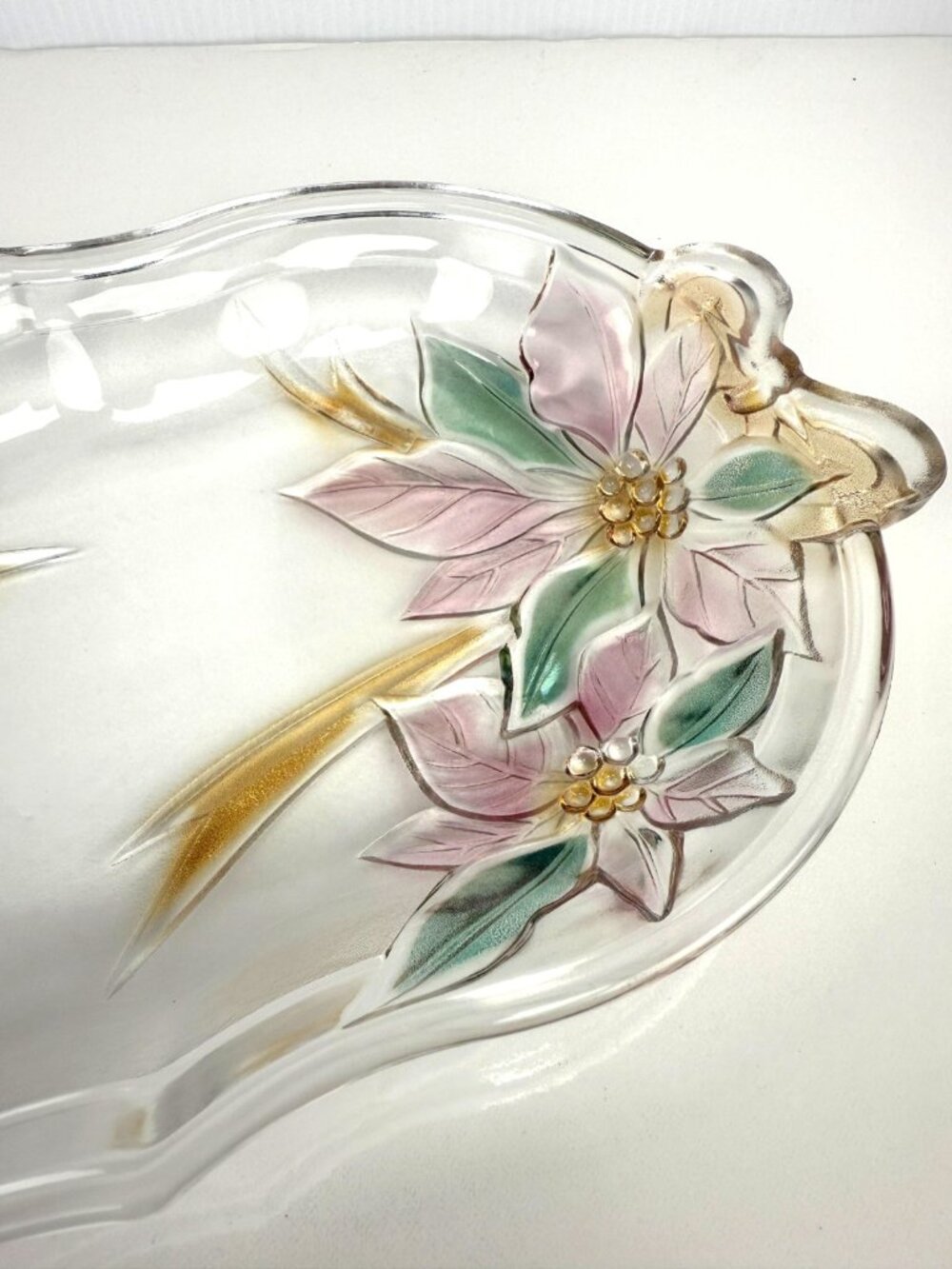 VTG MIKASA Cocktail Summer Vibes Pastelβ Hand-Painted Glass Serving Platter - Picture 7 of 12